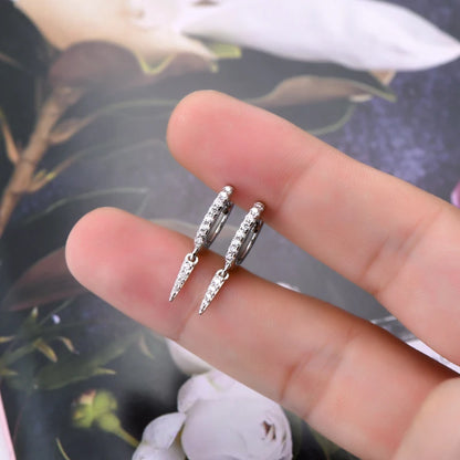 Personalized Triangular Moissanite Drop Earrings 100% Silver 925 Hoop Huggie Earring For Women Gift Jewelry with Certificate