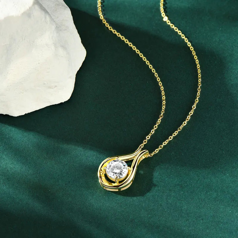 2025 2CT 8mm D Color Moissanite Necklace Teardrop Pendant 925 Silver Chain Original Jewelry with Certificate for Women S925 Gift