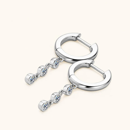 2023 Hoops Earring Moissanite Drop Long Hanging Earrings 925 Sterling Silver for Women Jewelry Created Diamond 2.5mm(0.06ct)