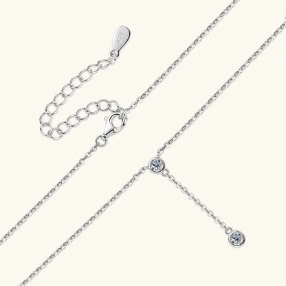 Anziw 3mm D Color Moissanite Y Shape Long Pendant Necklace for Women Adjustable Chain 100% 925 Silver Jewelry Trendy 2025 Gifts