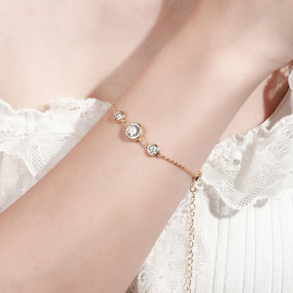 Anizw 2024 New 18k Gold Plated Bracelet 925 Silver Chain 2mm D Color Bezel Moissanite Bracelets Fashion Women's Jewelry Gifts