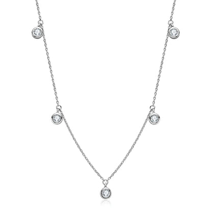 Anziw Luxury 2.5/4.0mm Moissanite Necklace for Women Original Silver 925 Chain Choker Fine Jewelry with Certificate 18''