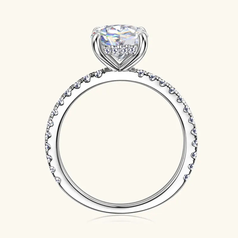8mm 2.0CT Moissanite Solitaire Ring for Women 18k Gold Plated 925 Silver Engagement Wedding Promise Rings Finger Bands Jewelry