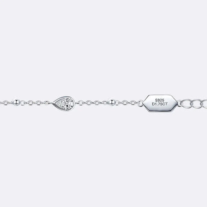 Anizw Teardrop Waterdrop Moissanite Bracelets for Women 925 Silver Certified Pear-shaped Cut Lab Diamond Hand Jewelry 2025 Trend