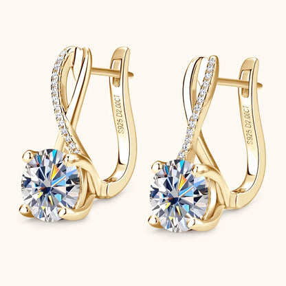 Real 925 Sterling Silver Infinity Hoop Earrings for Women 4.10ctw. Moissanite Drop Earrings Luxury Wedding Jewelry Certificate