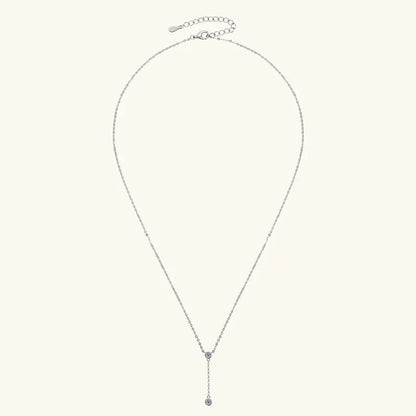 Anziw 3mm D Color Moissanite Y Shape Long Pendant Necklace for Women Adjustable Chain 100% 925 Silver Jewelry Trendy 2025 Gifts