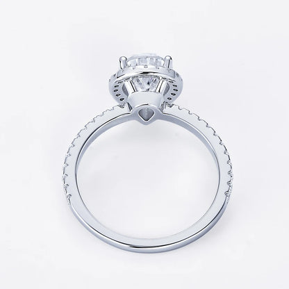 Anziw Original 925 Sterling Sliver Wedding Promise Ring 2.0 Carat Pear Cut Moissanite Ring Bands for Women Engagement Jewelry