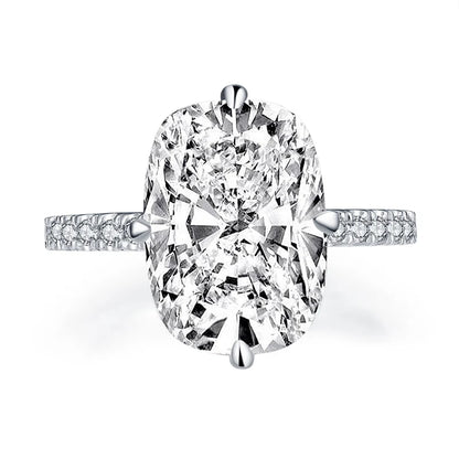 ANZIW  Fashion 925 Sterling Silver 10x14mm Big Cushion Cut Halo Engagement Ring Simulated Diamond Wedding Bridal Ring Jewelry