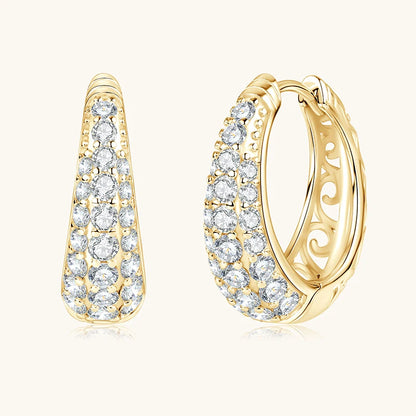 Anziw Original 925 Silver Sterling Hoops Luxury Earrings Jewelry 1.5CTTW.  D Round Moissanite Earrings for Women Wedding Party