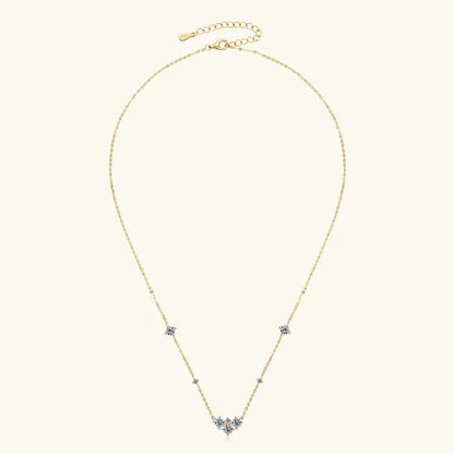 2025 New 4mm&2mm D Color Moissanite Pendant Necklace Plated 18K Gold 925 Silver Chain Jewelry Certified for Women Girl Gifts