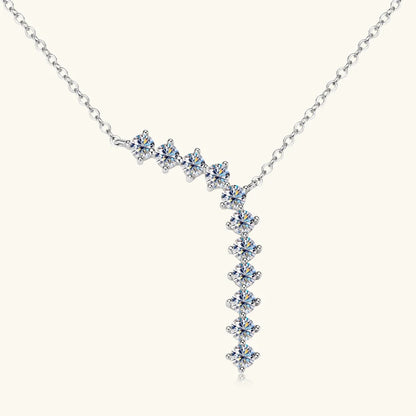 Anziw Luxury 1.7cttw Moissanite Diamond Jewelry Sets 925 Sterling Silver Necklace Hoop Earrings for Women Wedding Party Jewelry