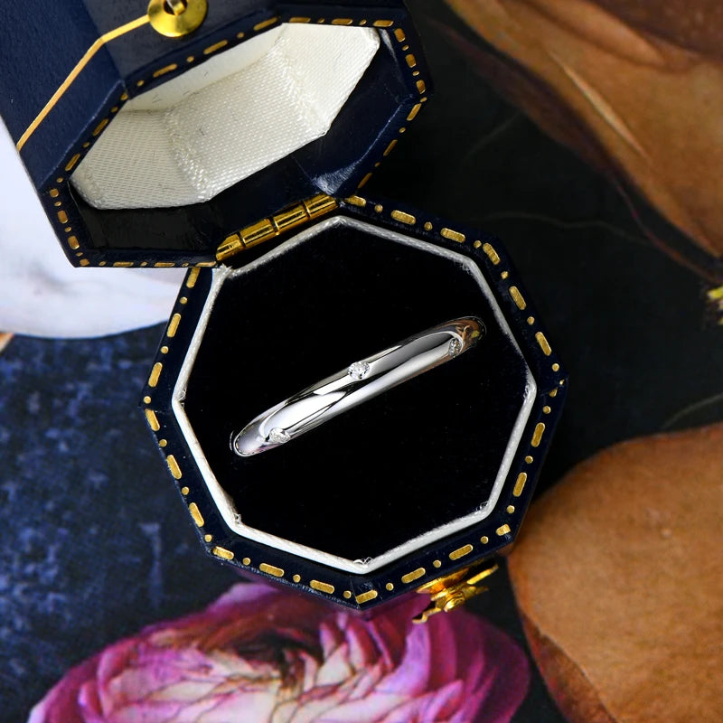 ANZIW 925 Sterling Silver Ring 18k Gold Plated D Color Round Moissanite Ring Promise Bands for Women Daily Jewelry Certificate