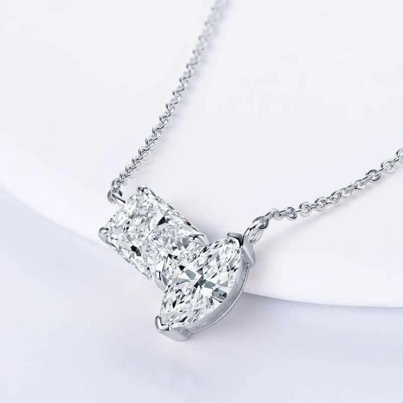 Real 3.0CTW. Oval Cut Moissanite Pendant Necklace Silver 925 Chain Choker for Women's Gift Birthday Certificate Jewelry 2024 New