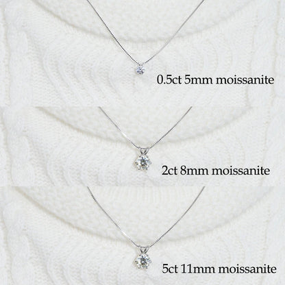5CT 3CT 4CT 0.5CT 1CT 2CT D-E Moissanite Solitaire Pendant Necklace For Women Real 925 Silver Original Jewelry With Certificate