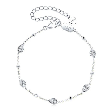 Anizw Teardrop Waterdrop Moissanite Bracelets for Women 925 Silver Certified Pear-shaped Cut Lab Diamond Hand Jewelry 2025 Trend