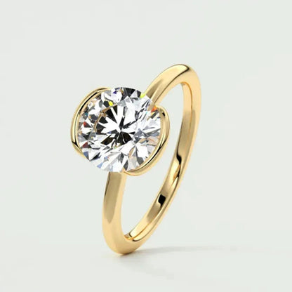 18k Gold Plated Wedding Ring 1.0CT D Color Moissanite Solitaire Ring Promise Bands for Women 925 Sterling Silver Certificate