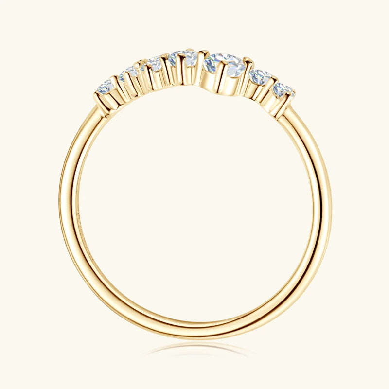 Anziw Real S925 Ring Cluster Moissanite Sterling Silver Wedding Engagement Finger Rings Fashion Band for Women Fine Jewelry 925