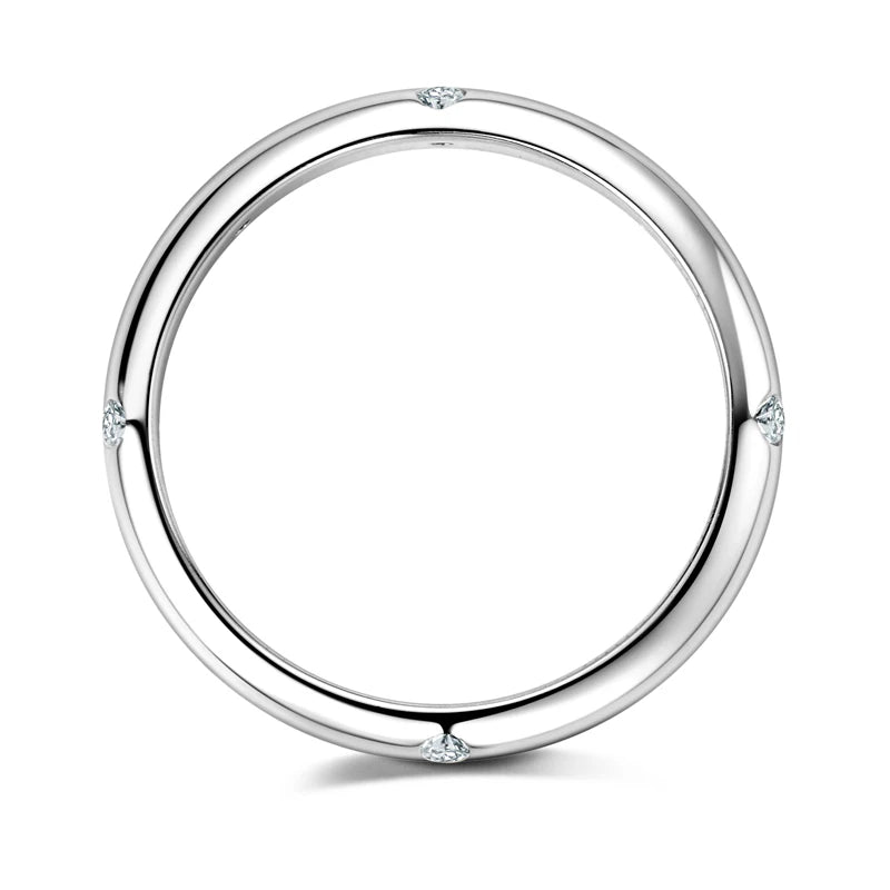 ANZIW 925 Sterling Silver Ring 18k Gold Plated D Color Round Moissanite Ring Promise Bands for Women Daily Jewelry Certificate