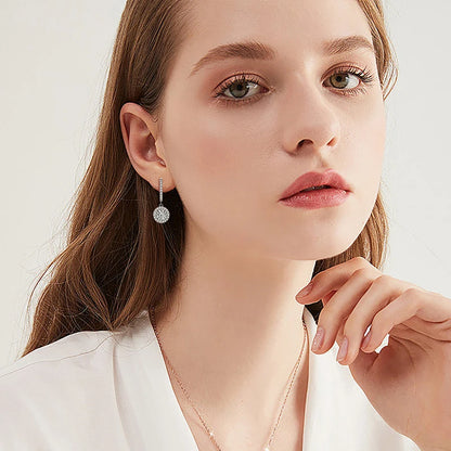 Anziw 3.0CT D Moissanite Pendant Hoop Earrings 925 Sterling Silver Drop Earring 2.0ct 1 carat Sparkling Jewelry For Women Dangle