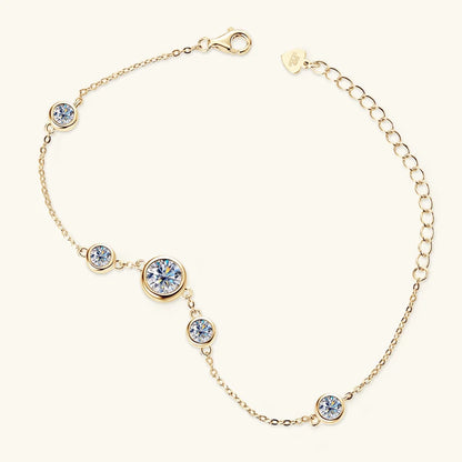 Anizw 2024 New 18k Gold Plated Bracelet 925 Silver Chain 2mm D Color Bezel Moissanite Bracelets Fashion Women's Jewelry Gifts