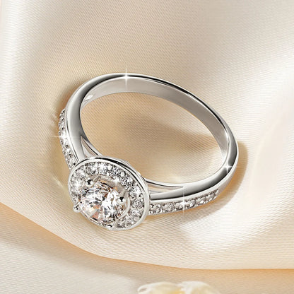 Anziw 0.5ct Classic AAAAA Cubic Zirconia 14k Gold Plated Finger Rings For Women Promise Wedding Ring Fine Jewelry Valentine Gift