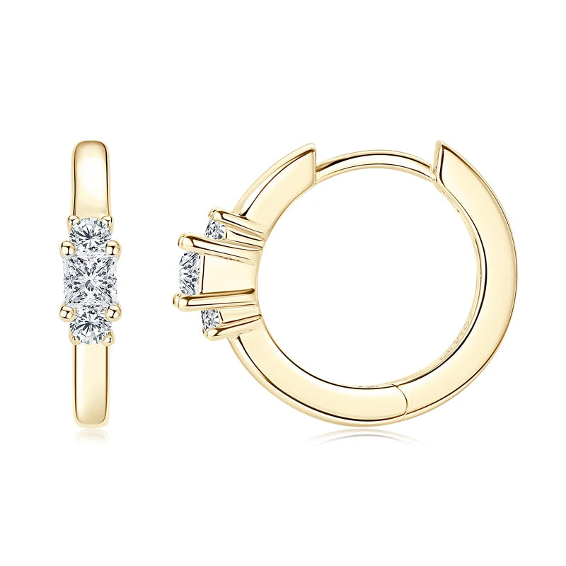 Real Moissanite Mini Hoops Earrings 925 Sterling Silver for Women Men D Color 2.5mm Simple Single Diamond Earrings Fine Jewelry