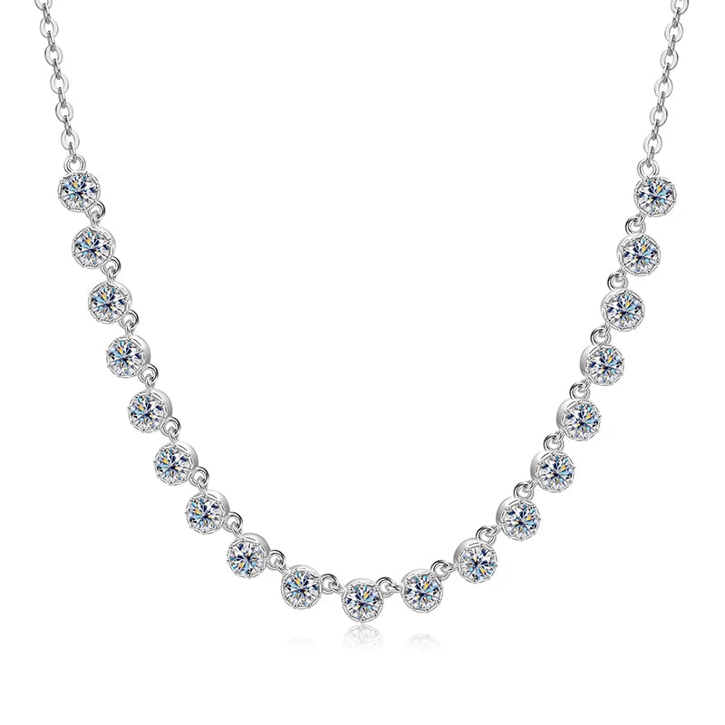Anziw 14k Gold Filled 3mm D Moissanite Bubble-Style Pendant Necklace for Women