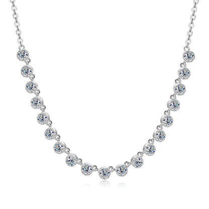 Anziw 14k Gold Filled 3mm D Moissanite Bubble-Style Pendant Necklace for Women