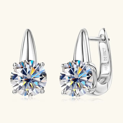 Anziw 2.0CT 8mm D Color Moissanite U Shape Hoop Earrings for Women 925 Silver Solitaire Lab Diamond Sparking Jewelry 2025 Trend