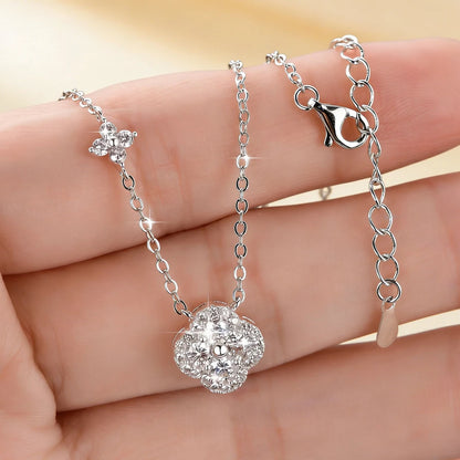Anziw 14k Gold Filled Moissanite Earrings 2.5mm D Moissanit Clover Flower Stud Earrings for Women GRA Certified Jewelry Charms