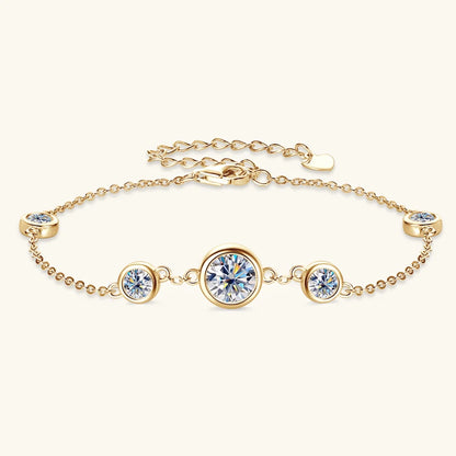 Anizw 2024 New 18k Gold Plated Bracelet 925 Silver Chain 2mm D Color Bezel Moissanite Bracelets Fashion Women's Jewelry Gifts