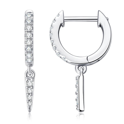 Personalized Triangular Moissanite Drop Earrings 100% Silver 925 Hoop Huggie Earring For Women Gift Jewelry with Certificate