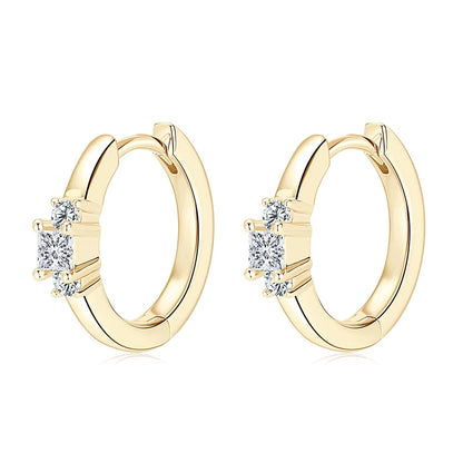 Real Moissanite Mini Hoops Earrings 925 Sterling Silver for Women Men D Color 2.5mm Simple Single Diamond Earrings Fine Jewelry