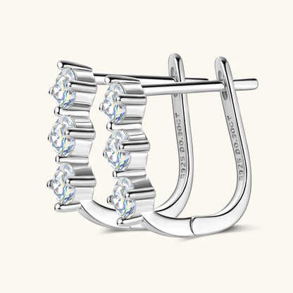 Anziw Luxury 1.7cttw Moissanite Diamond Jewelry Sets 925 Sterling Silver Necklace Hoop Earrings for Women Wedding Party Jewelry