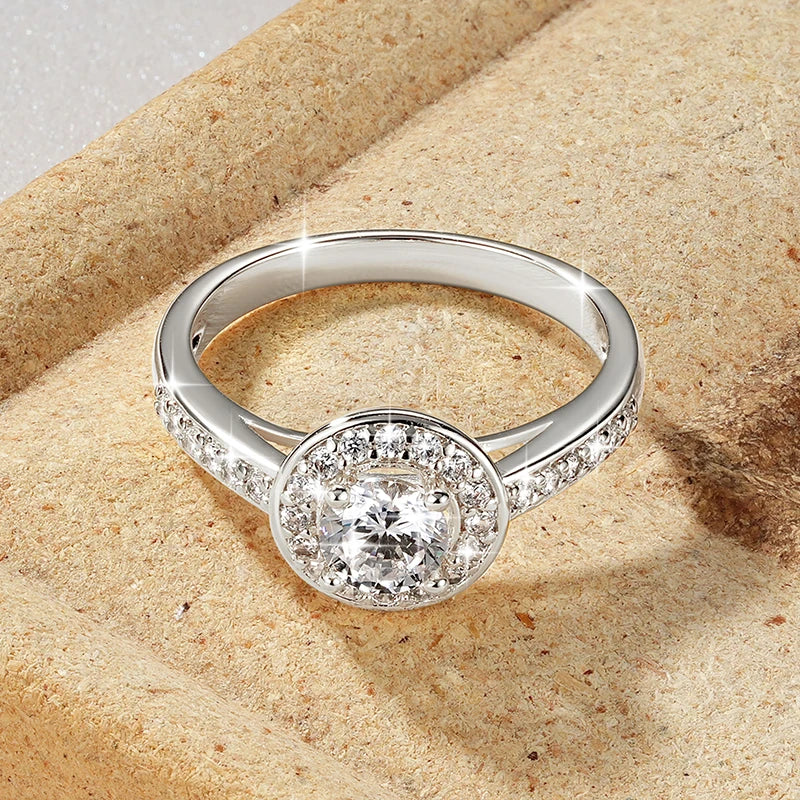 Anziw 0.5ct Classic AAAAA Cubic Zirconia 14k Gold Plated Finger Rings For Women Promise Wedding Ring Fine Jewelry Valentine Gift