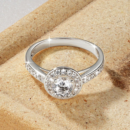 Anziw 0.5ct Classic AAAAA Cubic Zirconia 14k Gold Plated Finger Rings For Women Promise Wedding Ring Fine Jewelry Valentine Gift