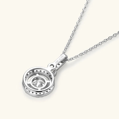 Anziw 925 Sterling Silver Pendant Necklace Moissanite 6.5mm 1.33CTW. Round Cut Birthday Party Valentine Day Gift Women Jewelry