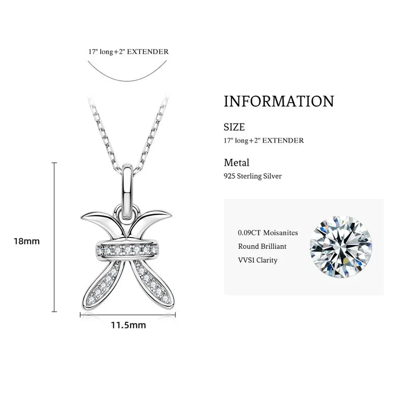 925 Sterling Silver Zodiac Sign 12 Constellation Pendant Micro-Set 1mm Moissanite Necklace Charm For Women Jewelry Birthday Gift