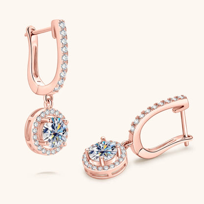 Anziw 2023 Women Hoops 925 Silver Gold Drop Earrings Dangle 1CT Real Moissanite Earring Original Certified Wedding Jewelry Gifts