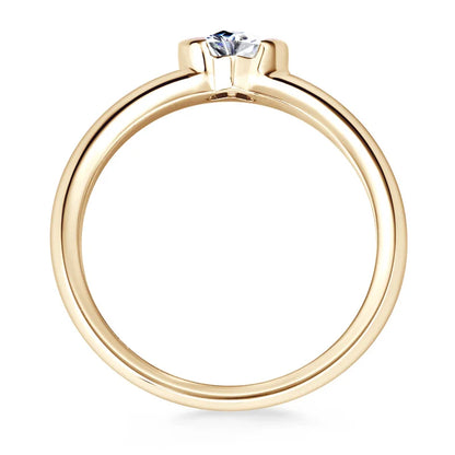 Anziw Rose Gold Color 0.5ct Heart Shaped Moissanite Solitaire Engagement Ring Silver 925 for Women Promise Wedding Bands Jewelry