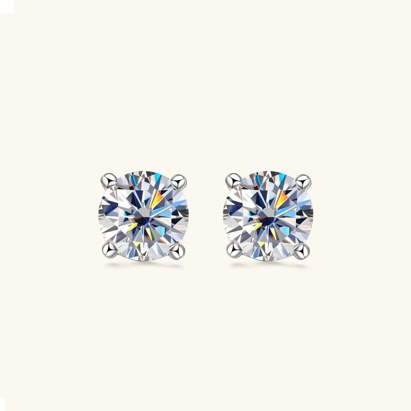 Real 4mm/5mm/6.5mm/8mm D Color Moissanite Stud Earrings for Women Men Solid 925 Sterling Silver 2023 Trend Fine Jewelry Gifts