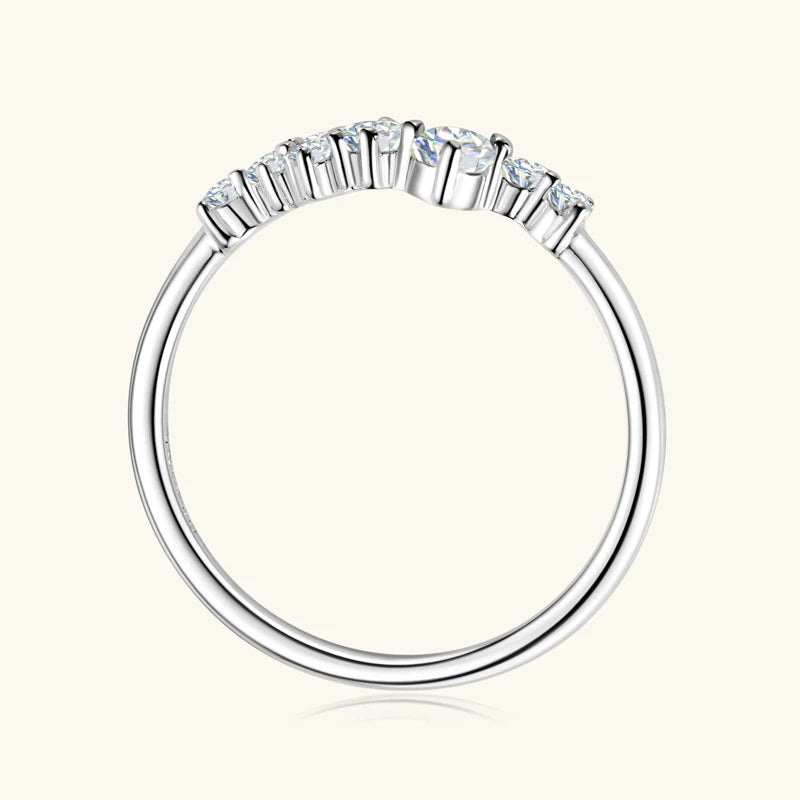 Anziw Real S925 Ring Cluster Moissanite Sterling Silver Wedding Engagement Finger Rings Fashion Band for Women Fine Jewelry 925
