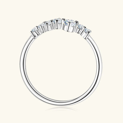 Anziw Real S925 Ring Cluster Moissanite Sterling Silver Wedding Engagement Finger Rings Fashion Band for Women Fine Jewelry 925