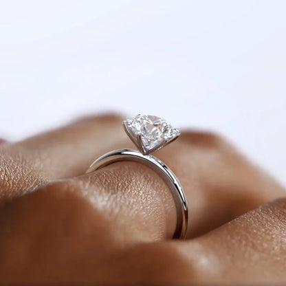 Classic 0.5ct/1ct/2ct Round D Moissanite 925 Sterling Sliver Ring for Women Wedding Engagement Promise Finger Rings Fine Jewelry