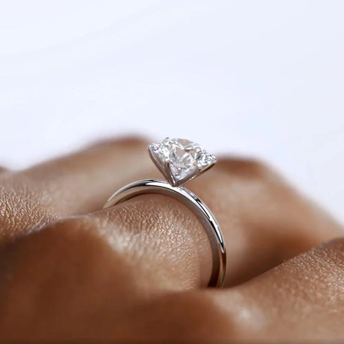 Classic 0.5ct/1ct/2ct Round D Moissanite 925 Sterling Sliver Ring for Women Wedding Engagement Promise Finger Rings Fine Jewelry