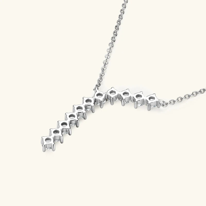 Anziw Luxury 1.7cttw Moissanite Diamond Jewelry Sets 925 Sterling Silver Necklace Hoop Earrings for Women Wedding Party Jewelry
