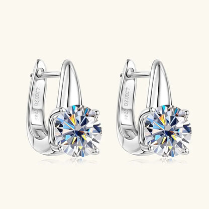 Anziw 2.0CT 8mm D Color Moissanite U Shape Hoop Earrings for Women 925 Silver Solitaire Lab Diamond Sparking Jewelry 2025 Trend