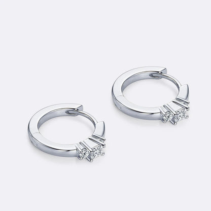 Real Moissanite Mini Hoops Earrings 925 Sterling Silver for Women Men D Color 2.5mm Simple Single Diamond Earrings Fine Jewelry