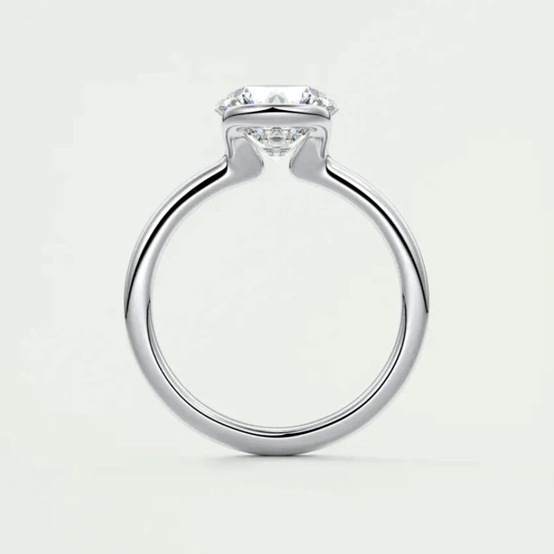 18k Gold Plated Wedding Ring 1.0CT D Color Moissanite Solitaire Ring Promise Bands for Women 925 Sterling Silver Certificate