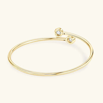 Anziw 0.5CT 5mm D Moissanite Opening Bangle Cuff for Women 925 Sterling Silver Bracelet Cuffs Bezel Lab Diamon 2025 New Jewelry